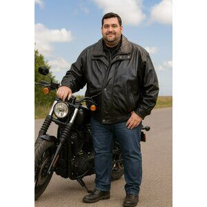 Wilsons Leather Black Leather Mens 2X Moto Jacket With Zip Out Thinsulate Insula